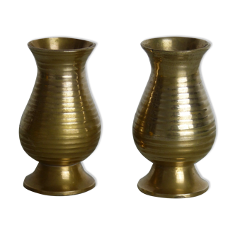 Pair of brass candle holders