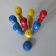 old painted wooden bowling game