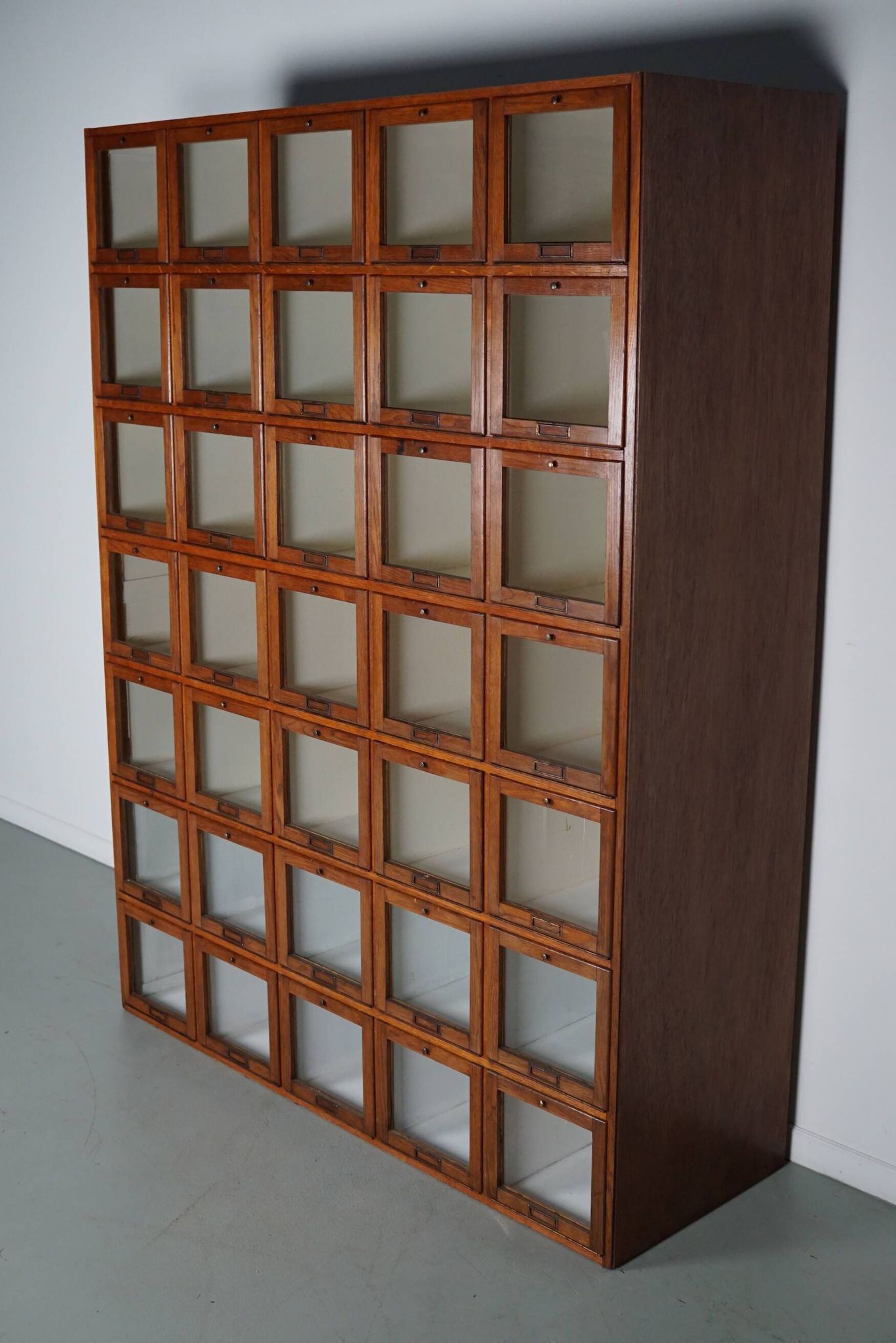 Antique Large Dutch Oak Haberdashery Shop Cabinet Folding Doors, 1920/30s