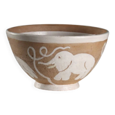 Vintage ceramic bowl with Zaccagnini glazes, Italy, 1940s-1950s.