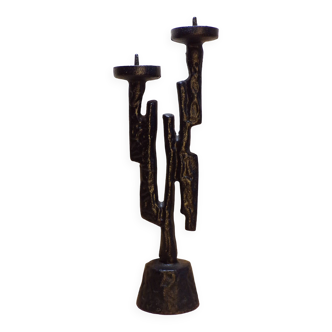 Brutalist cast iron candle holder 1960-70