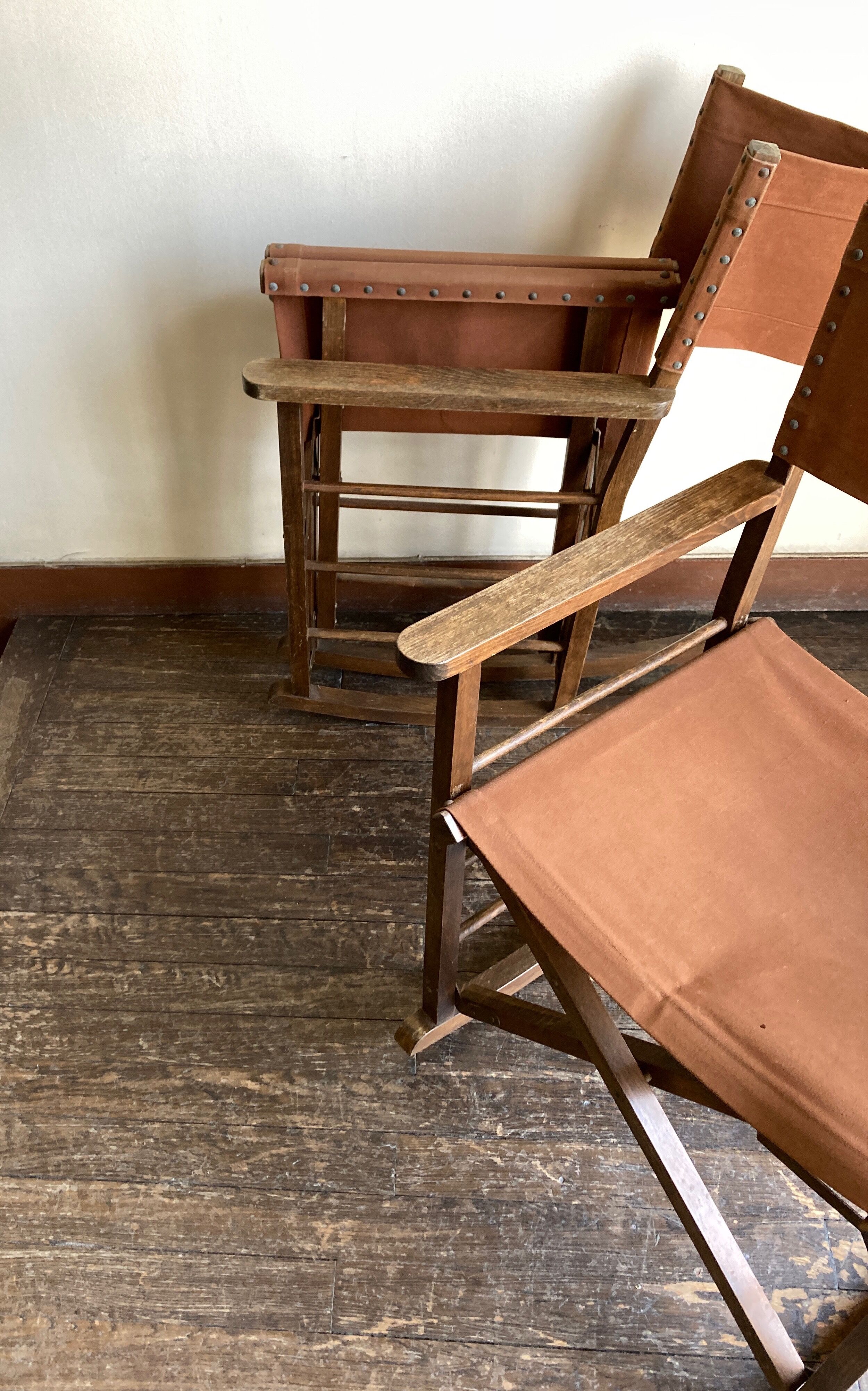Fauteuil safari à bascule pliant 1950