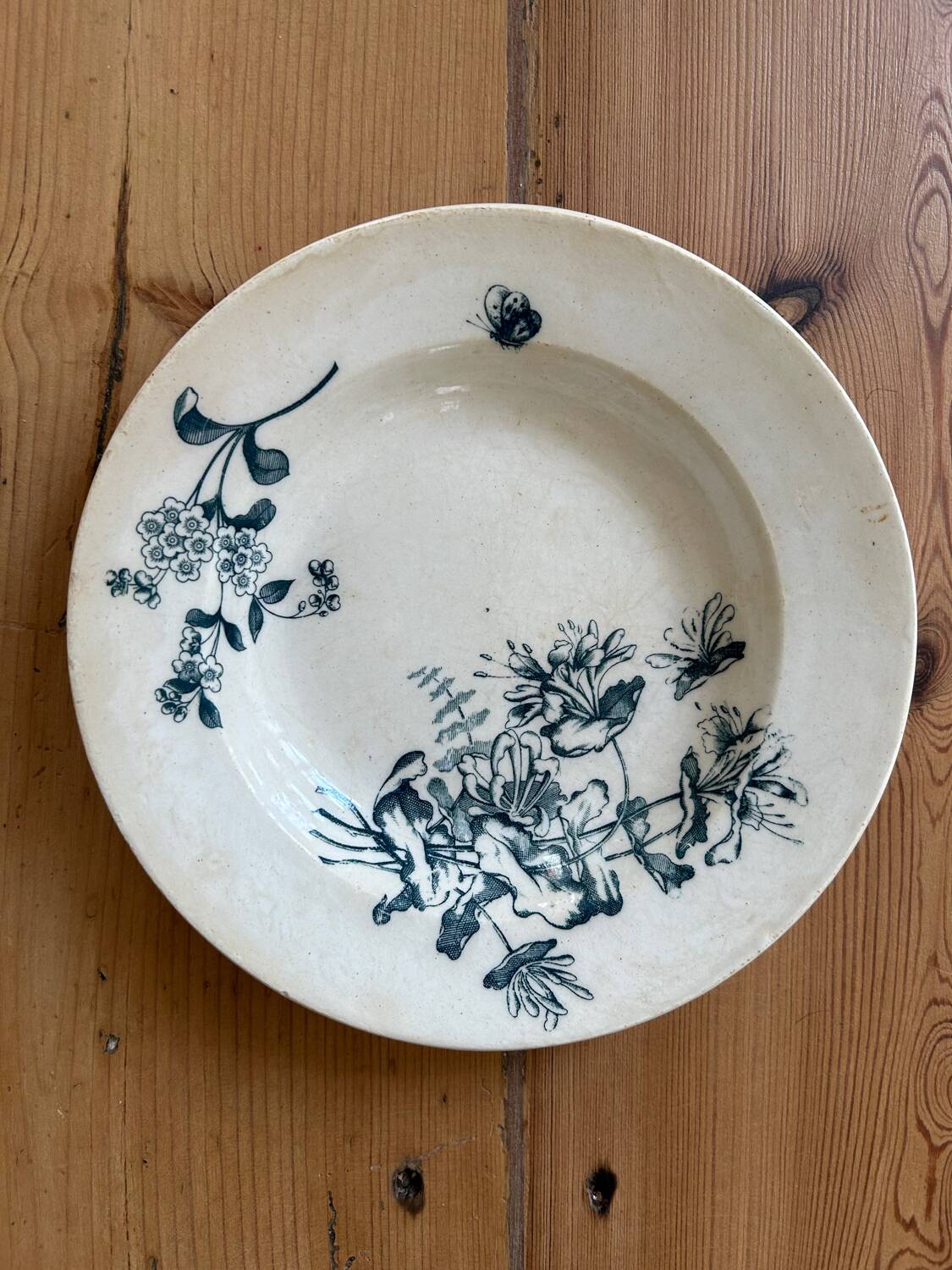 Series of 4 mismatched soup plates “Terre de Fer”