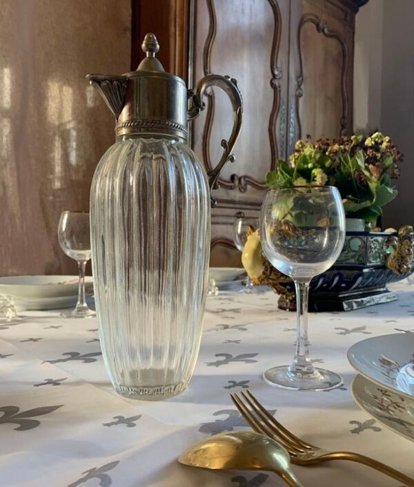 Aiguière, verre et étain, vers 1950