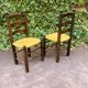 Paire de chaises bois et paille