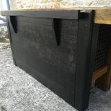 Oak and metal workbench