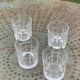 5 whisky glasses, Cristal Bayel stamps, transparent crystal with patterns