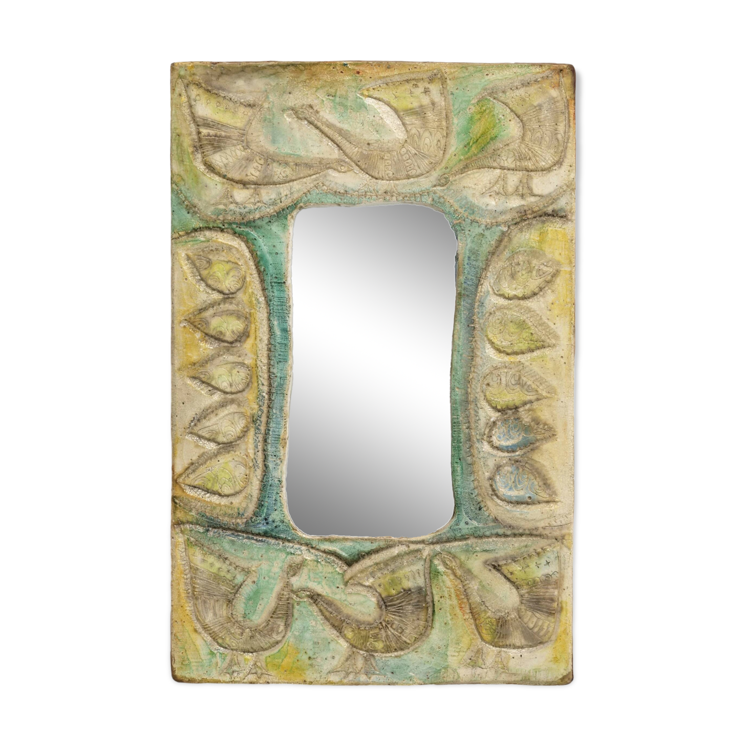 Decorative plaster mirror from the 70s