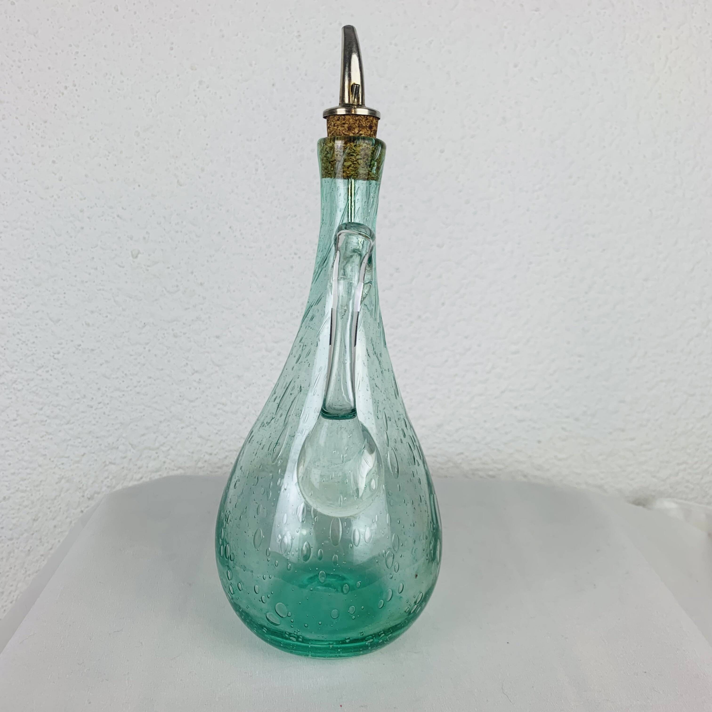 Farinelli Biot bubbled glass oil bottle