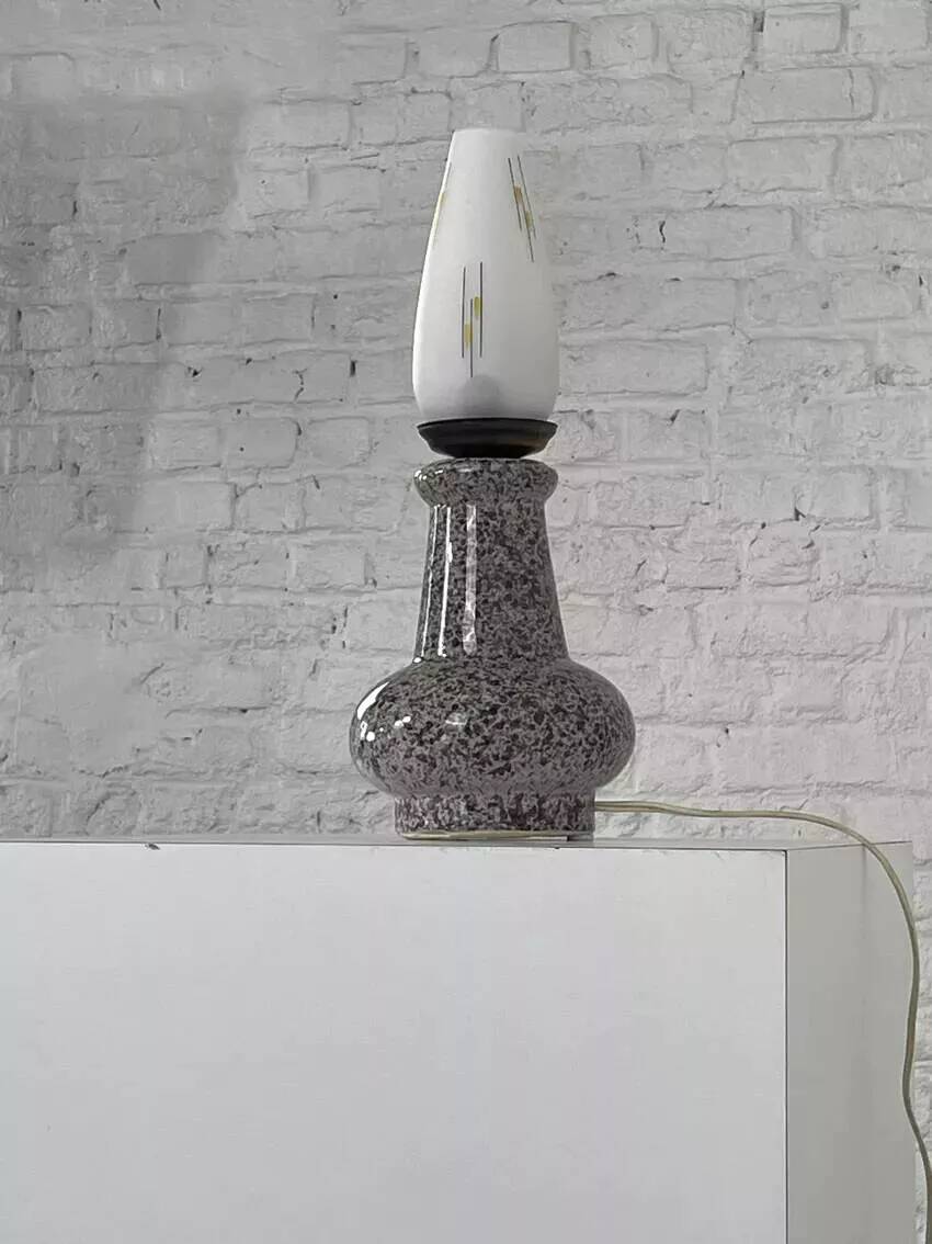 Vintage ceramic and opaline lamp