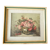 Peinture à l'huile sur fleurs de table mauro salimbeni (milan 1874-1942 turin)