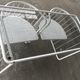 Vintage70's, Emu table in metal and glass, chairs swivelling under the table