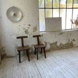 Pair of Aranjou elm “T” chairs