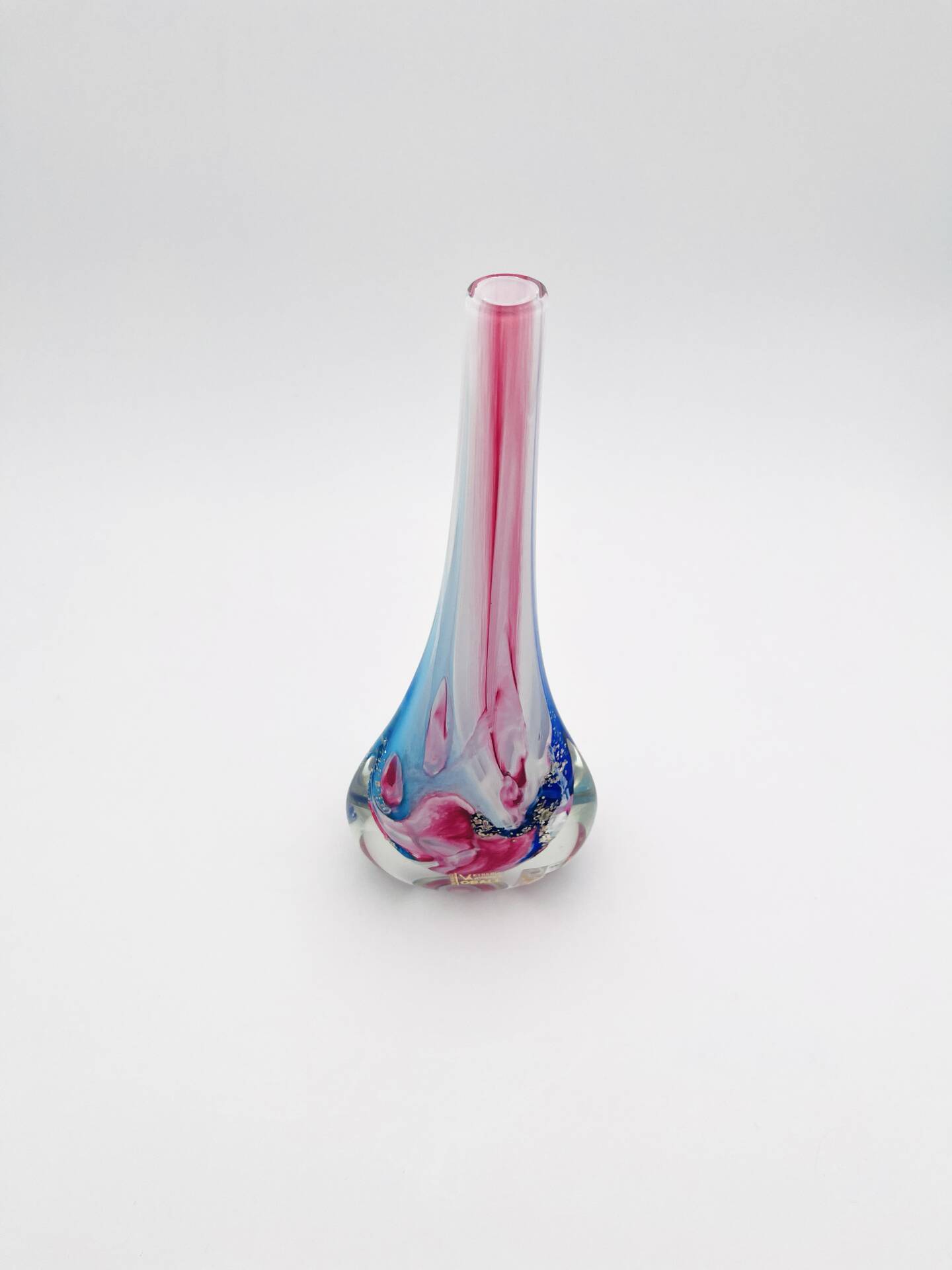 Oball Murano Vase - Sommerso - 24k Gold - Labeled - H30cm/1.17kg