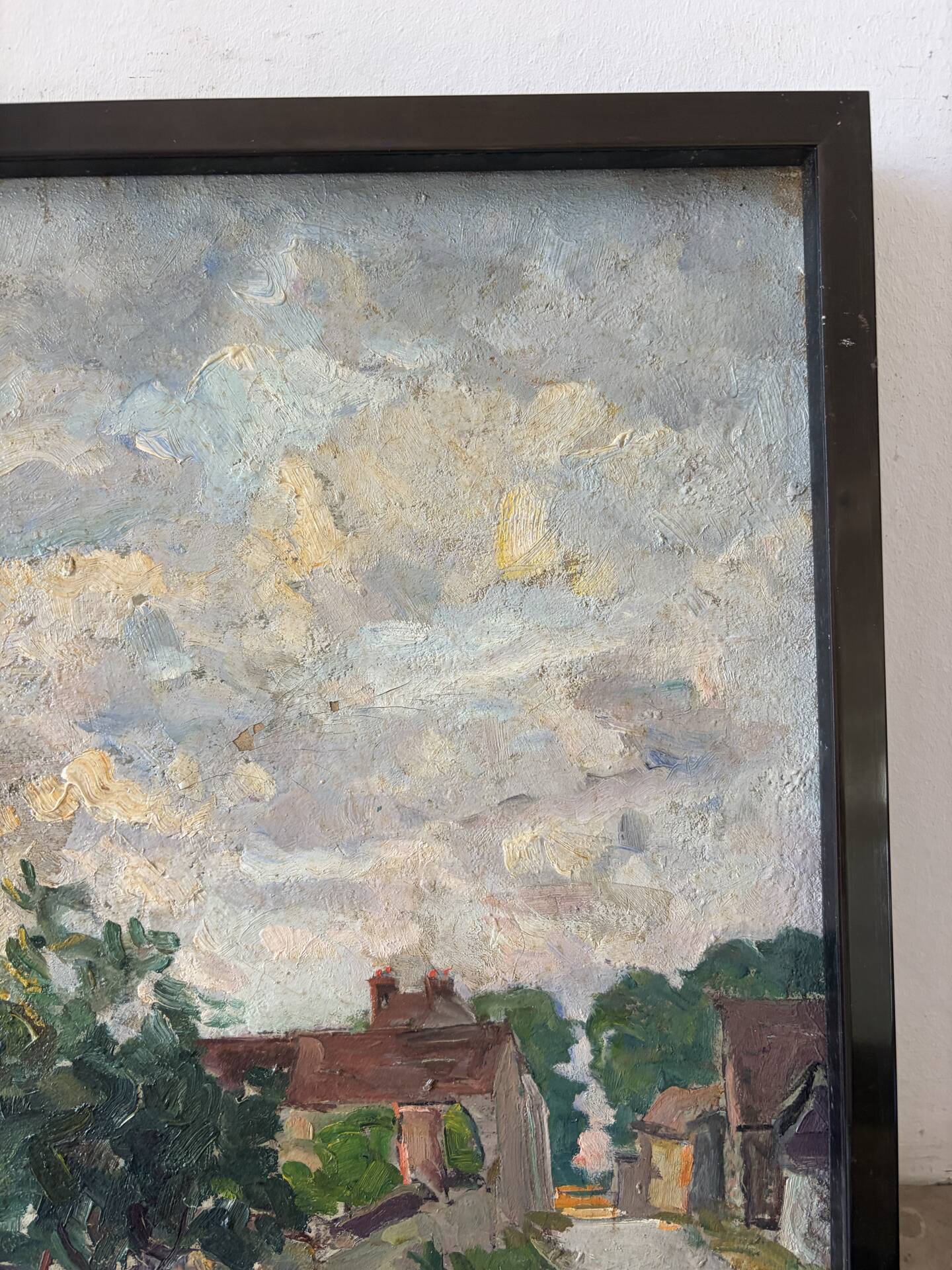The village church, oil on canvas signed