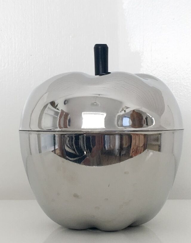 Silver apple ice bucket