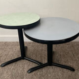 2 guéridons vintage en métal et formica