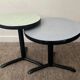 Pair of vintage metal and Formica pedestal tables