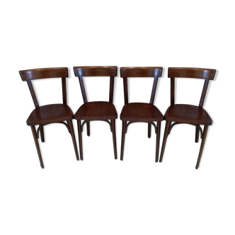 Suite de  4 chaises de bistrot Baumann années 1968