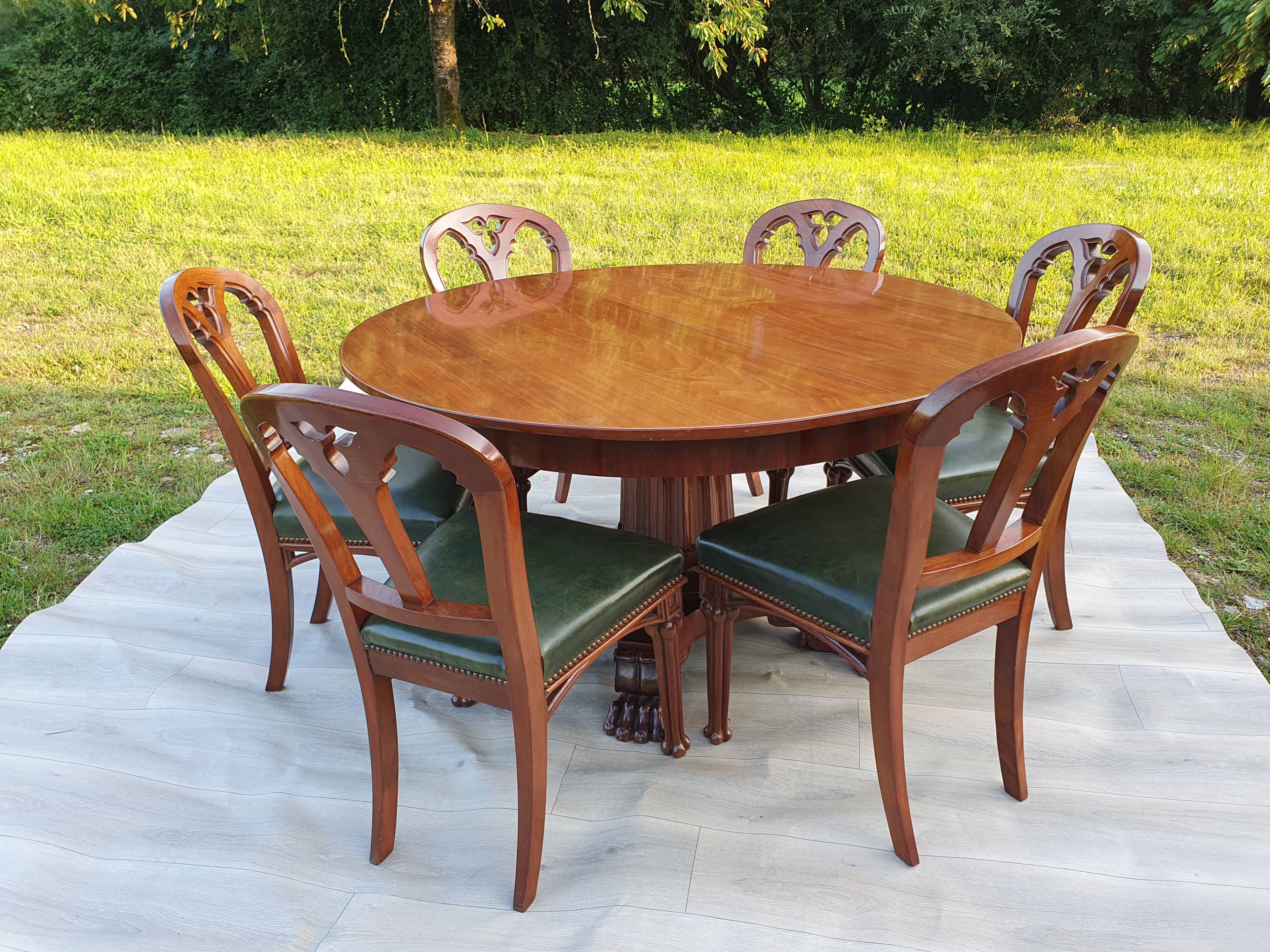 Table and 6 chairs in mahogany from Cuba Victorian era 1840