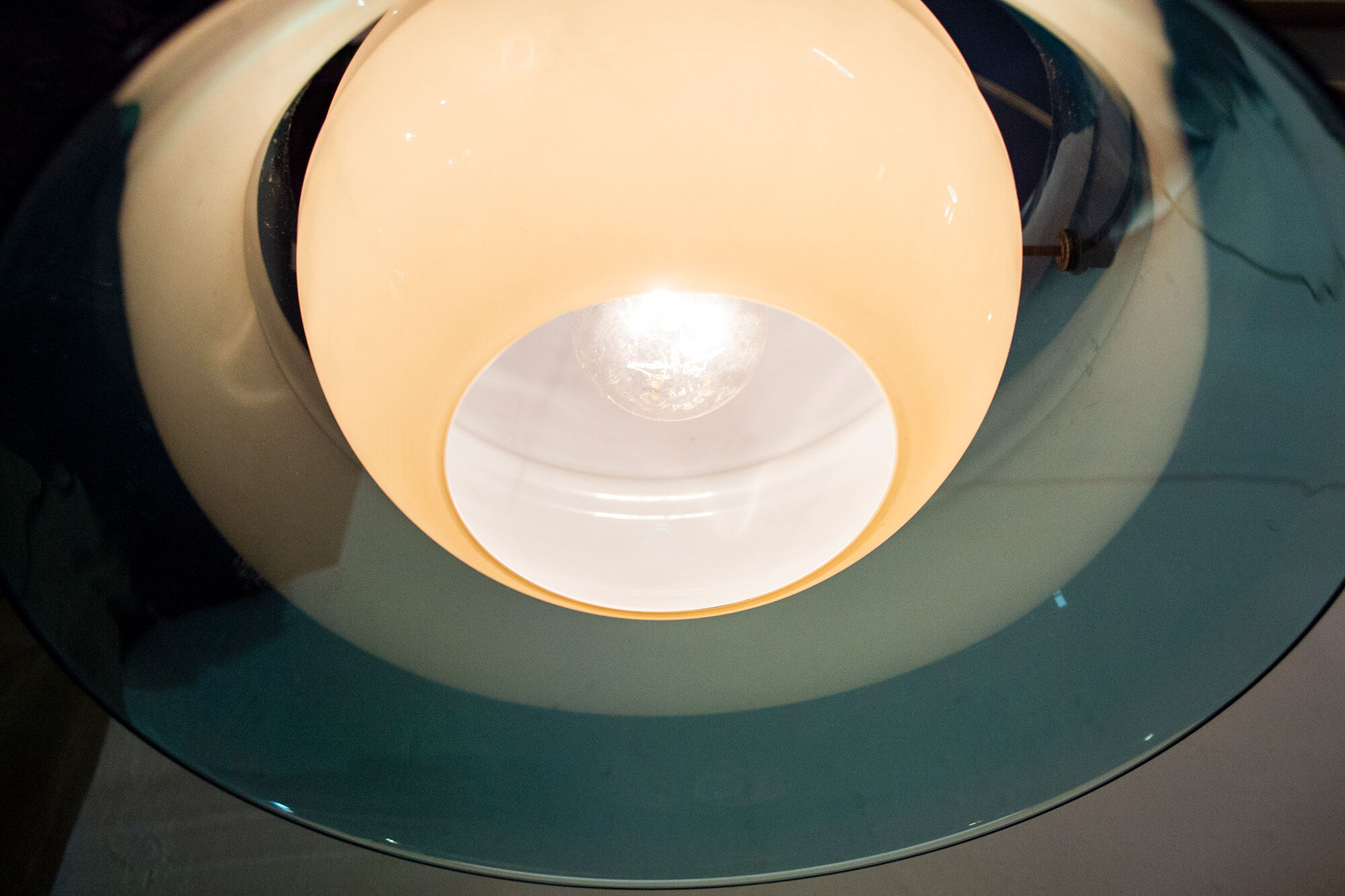 Italian hanging lamp in Murano glass from Vistosi, 1960s