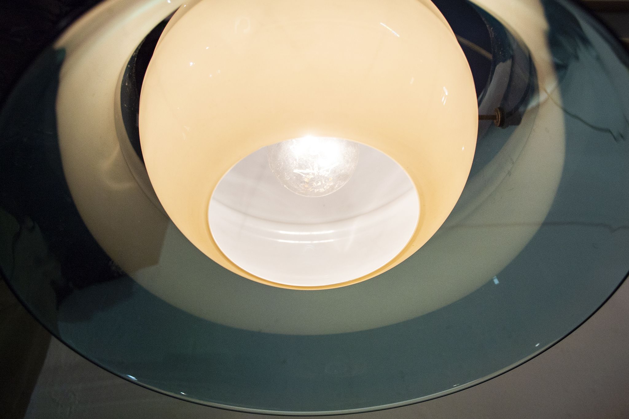 Italian hanging lamp in Murano glass from Vistosi, 1960s