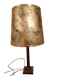 Vintage Art Deco brass table lamp – parchment effect shade –