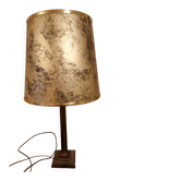Lampe de table vintage Art déco en laiton – abat-jour effet parchemin –