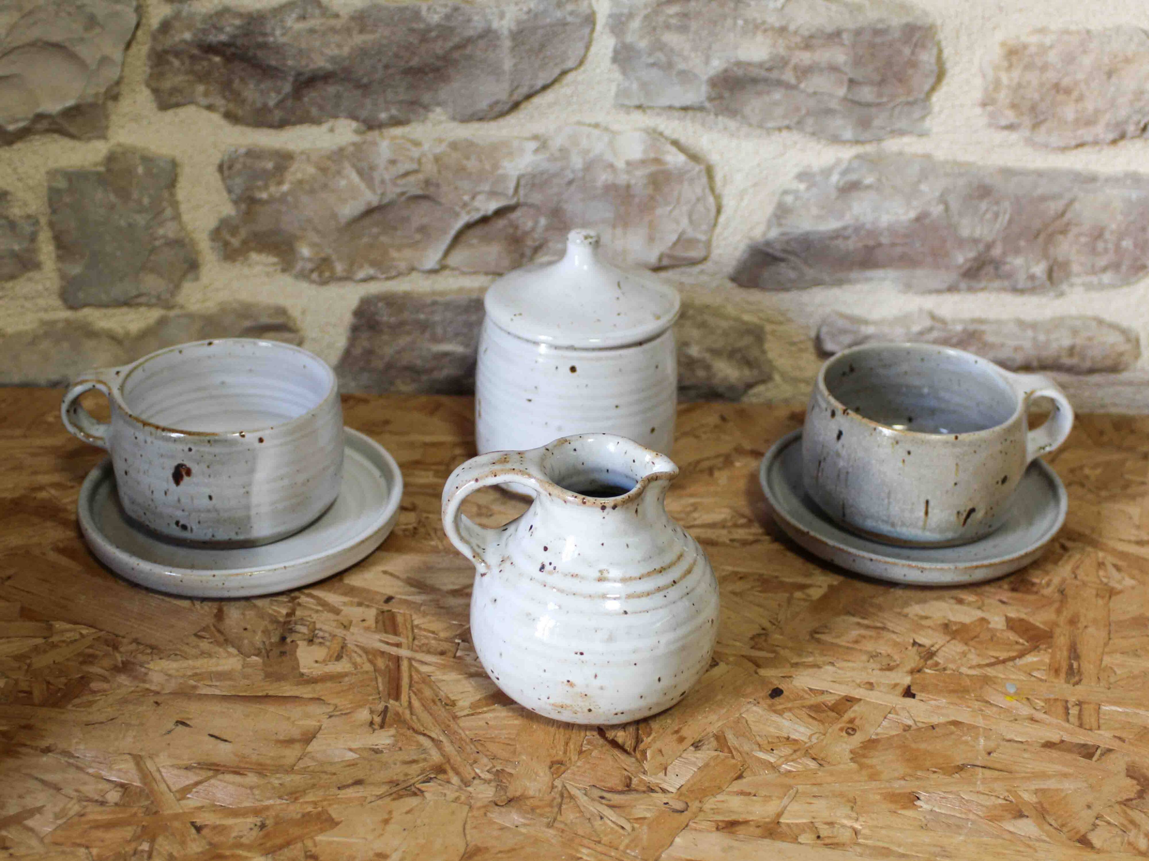 Glazed stoneware coffee service by Yvonne Seyve and Josiane Chaudet.