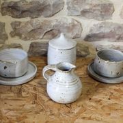 Glazed stoneware coffee service by Yvonne Seyve and Josiane Chaudet.