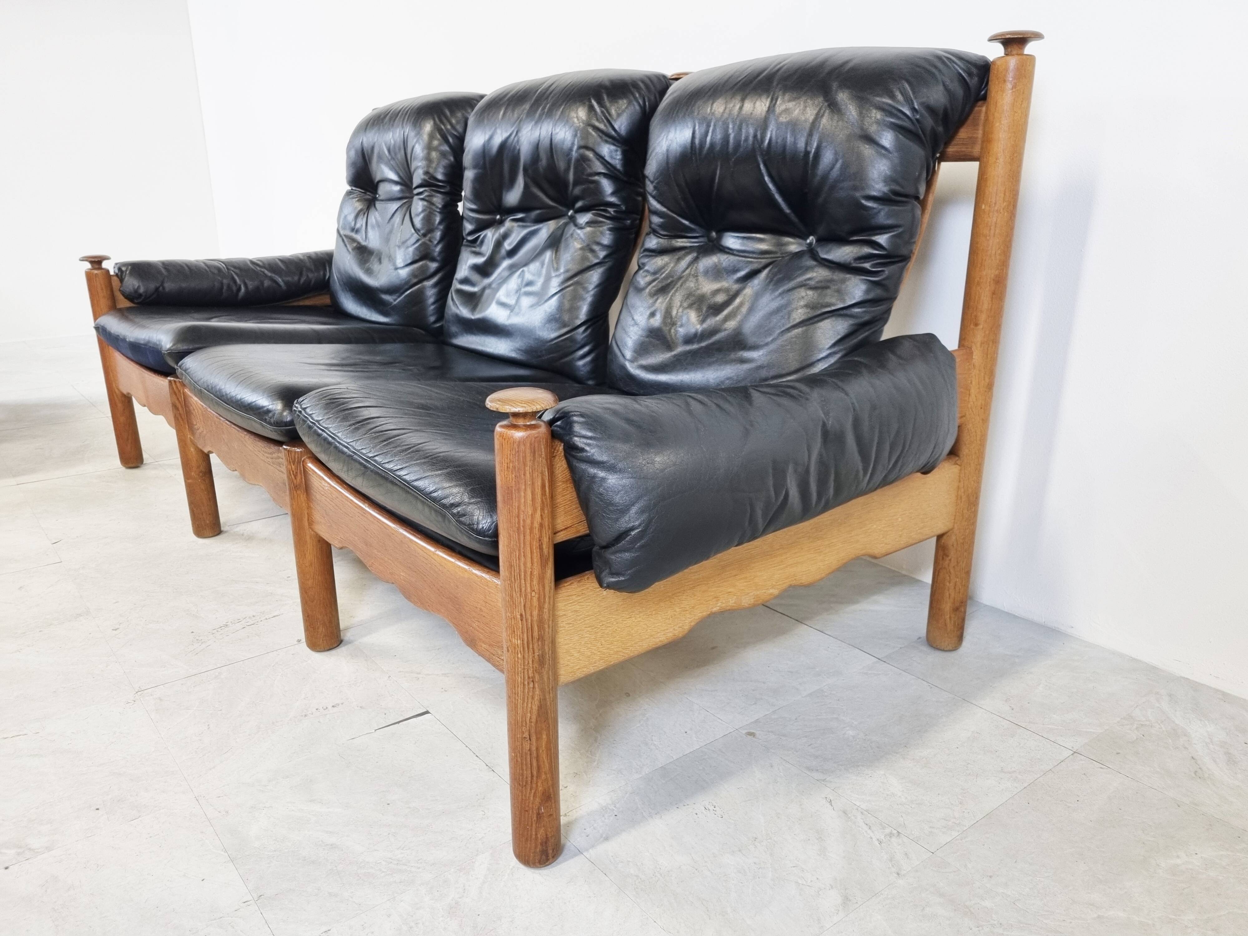 Ensemble de canapés brutalistes vintage, années 1970