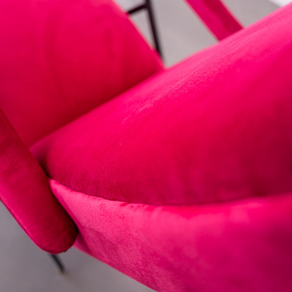 Velvet reclining armchair 1950