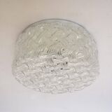 Glass ceiling light with braided pattern
