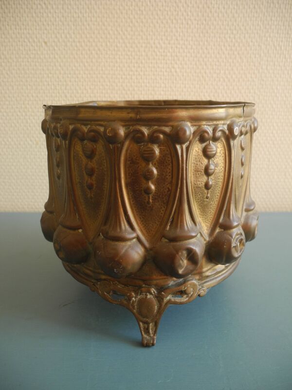 cache pot laiton jardinière déco antique brass plant pot flowers pot