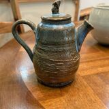 Small glazed stoneware teapot with lid – utilitarian ceramics, France, 20th century