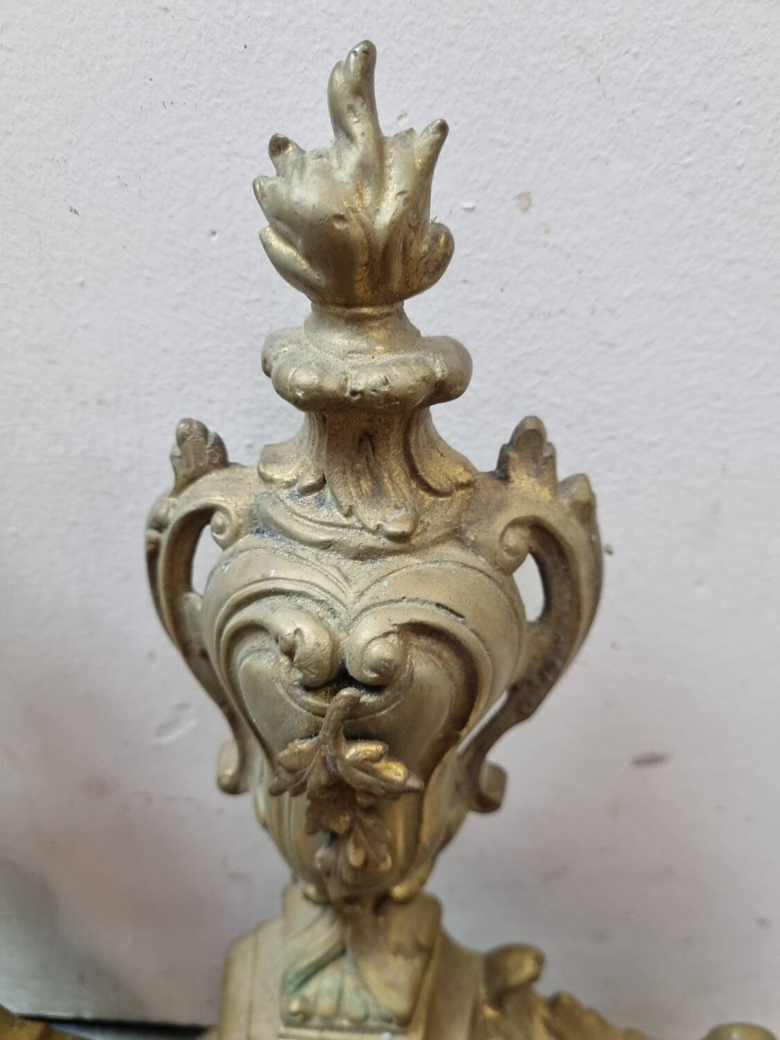 Louis XVI bronze andirons