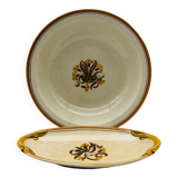 Set of 2 dishes - Creil et Montereau – Carnation model.