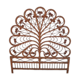 Peacock rattan headboard