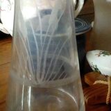 Engraved glass hyacinth vase heron decoration*