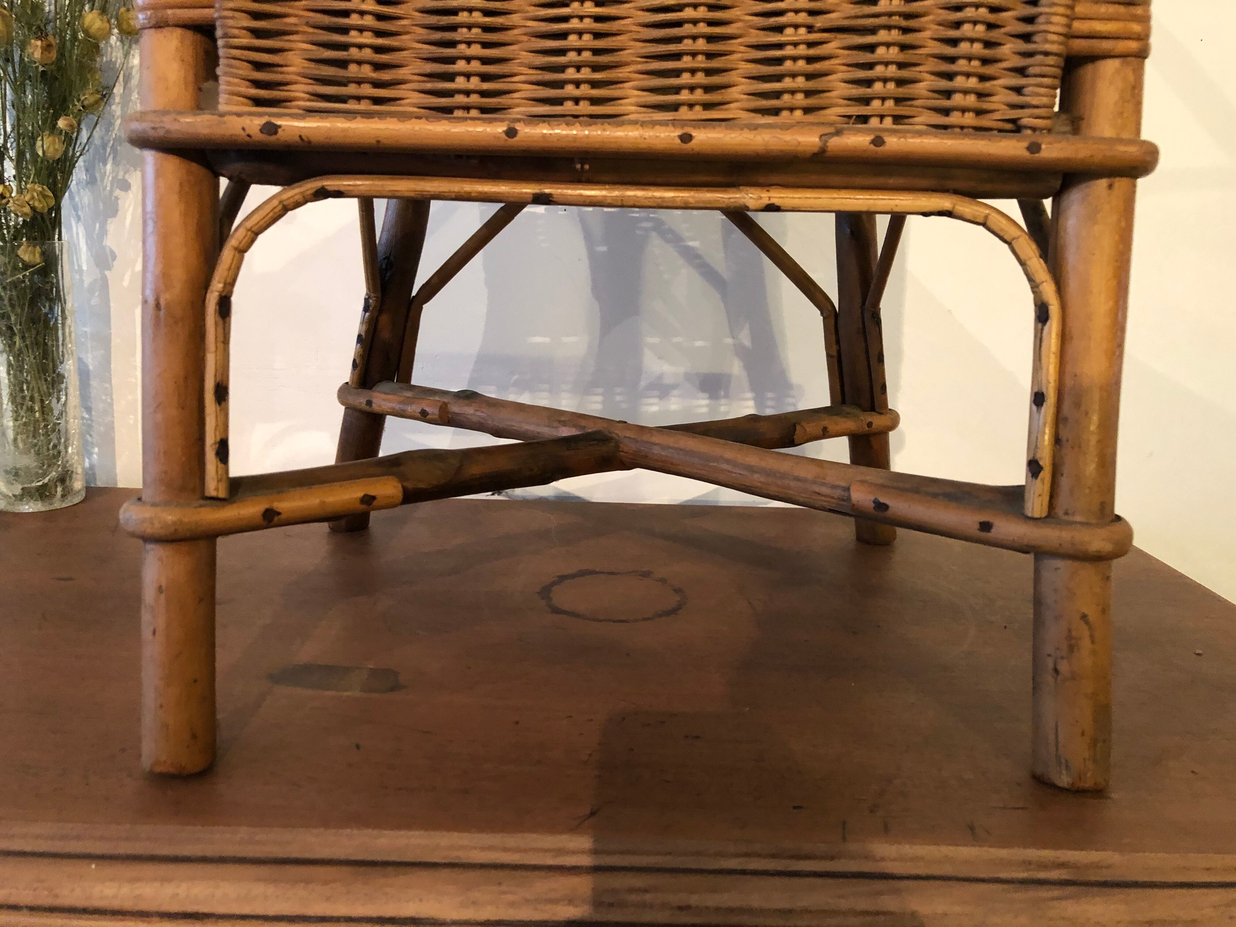 Bistro chair in vintage rattan