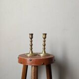 Pair of brass candlesticks, Scandinavian country decor