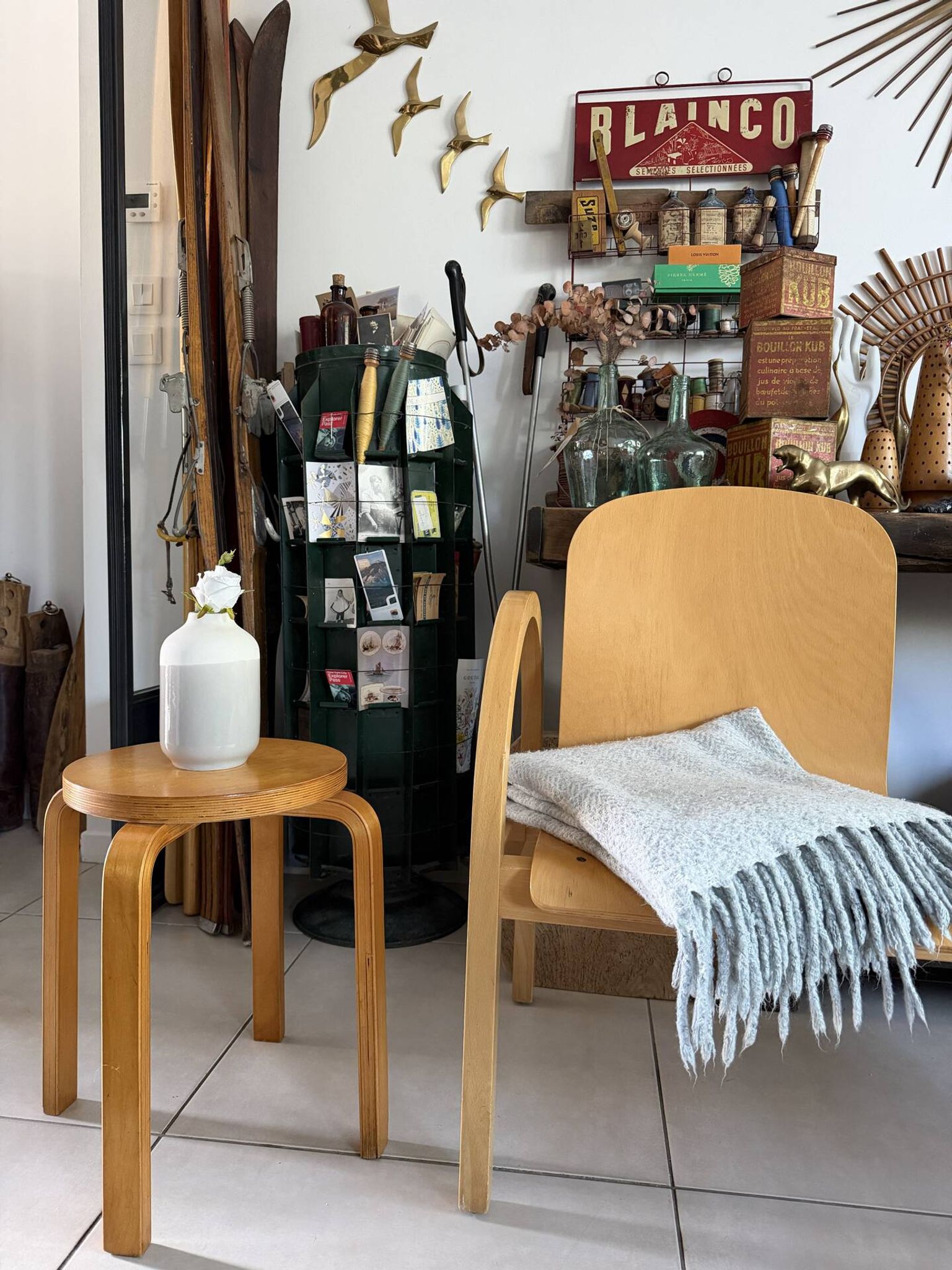 Tabouret vintage Alvar Aalto modèle E60 pour Artek