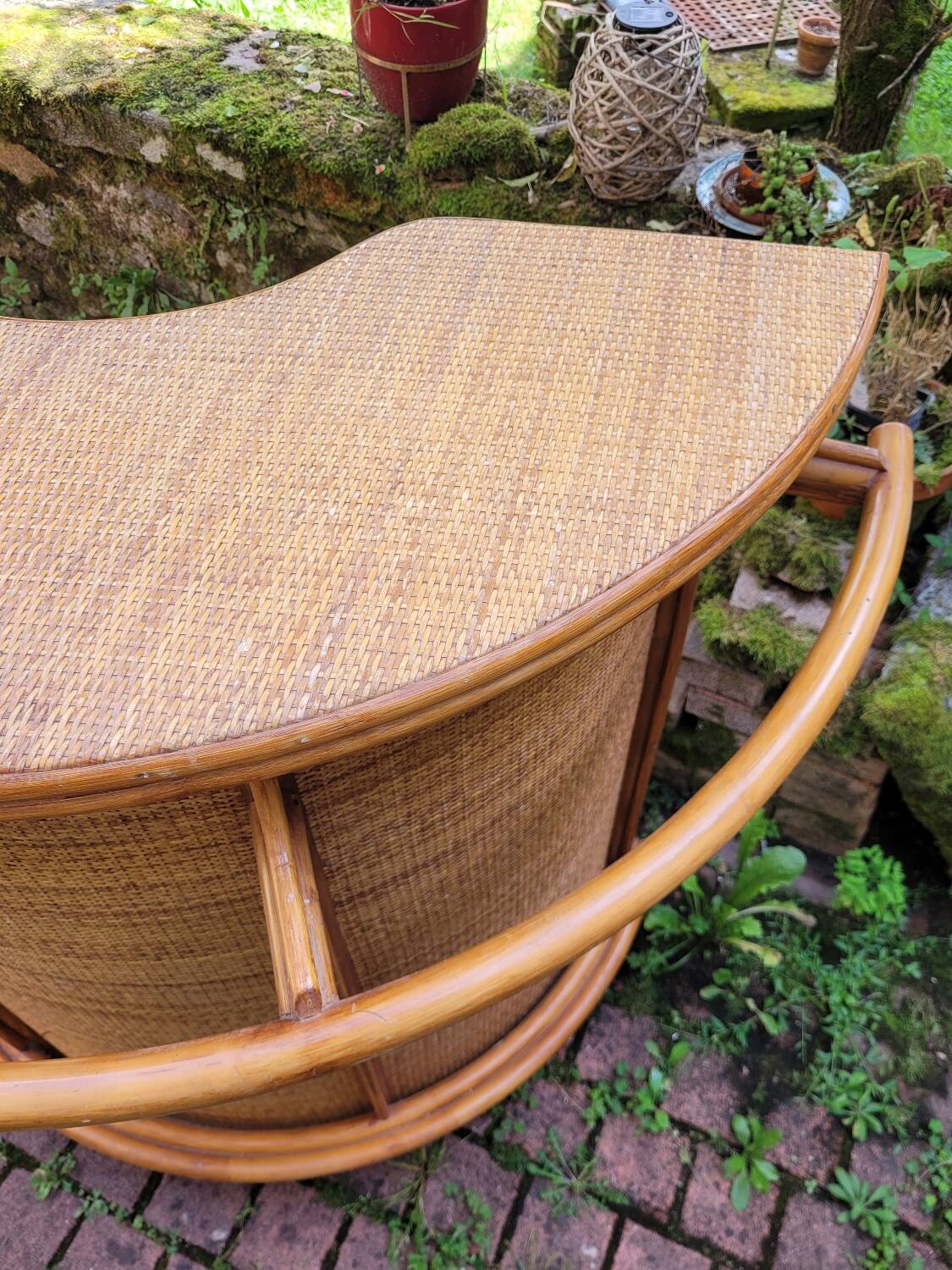 70's rattan bar
