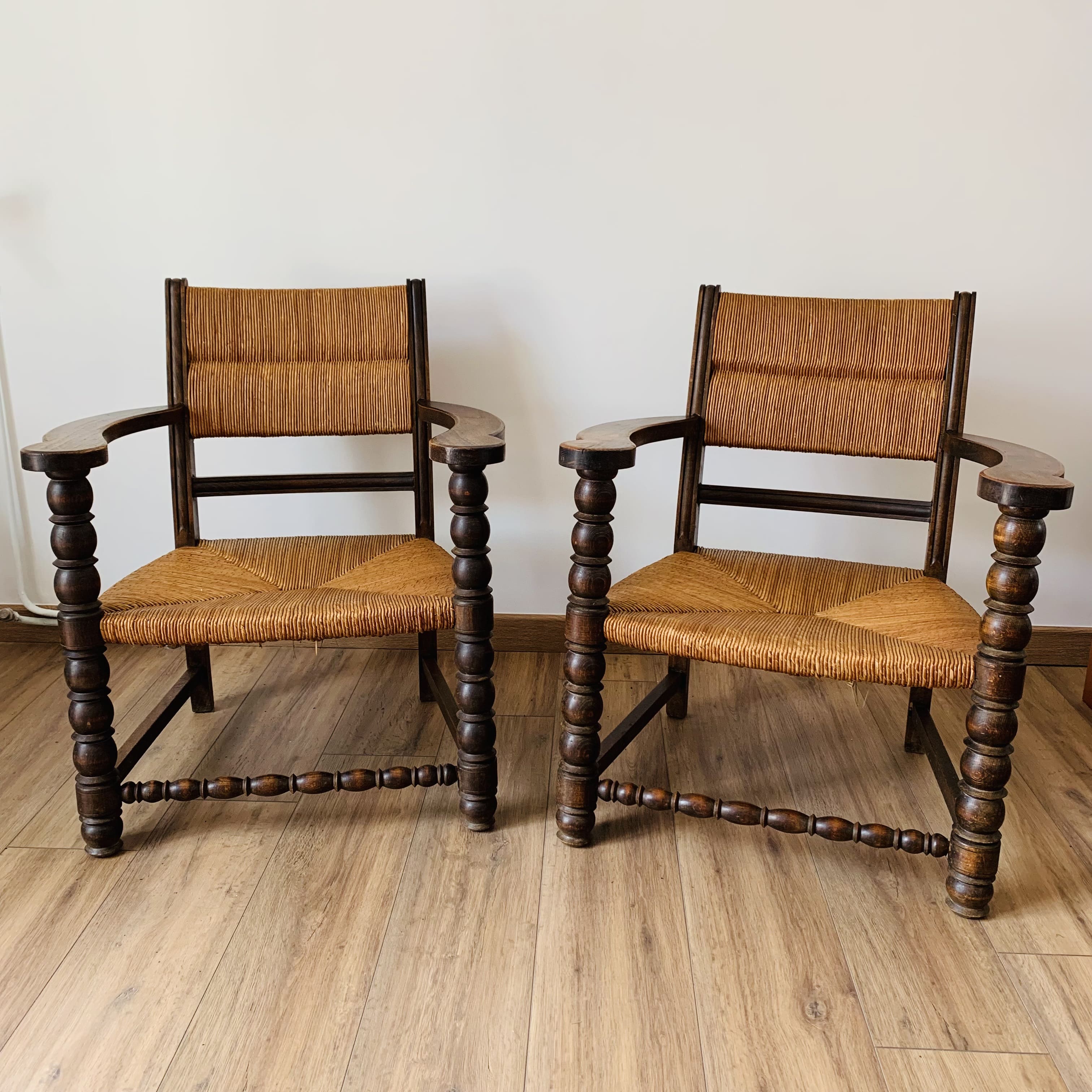 Pair of mulched armchairs