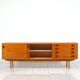 Swedish teak sideboard with leather handles