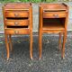 2 Louis XV bedside tables made of curved solid wood with drawers from the 1930s.