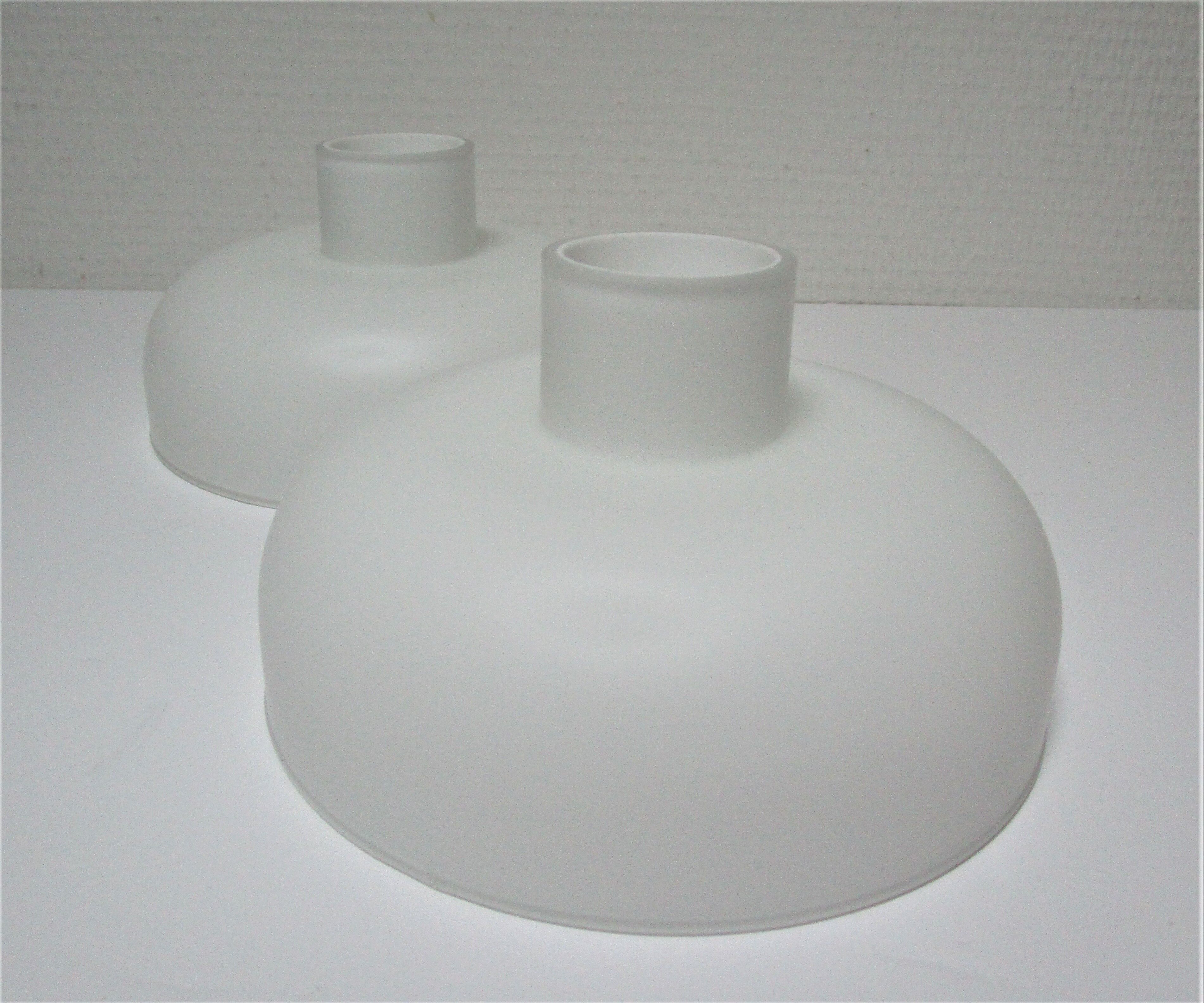 Pair of opaline and chrome wall lamps design 70s