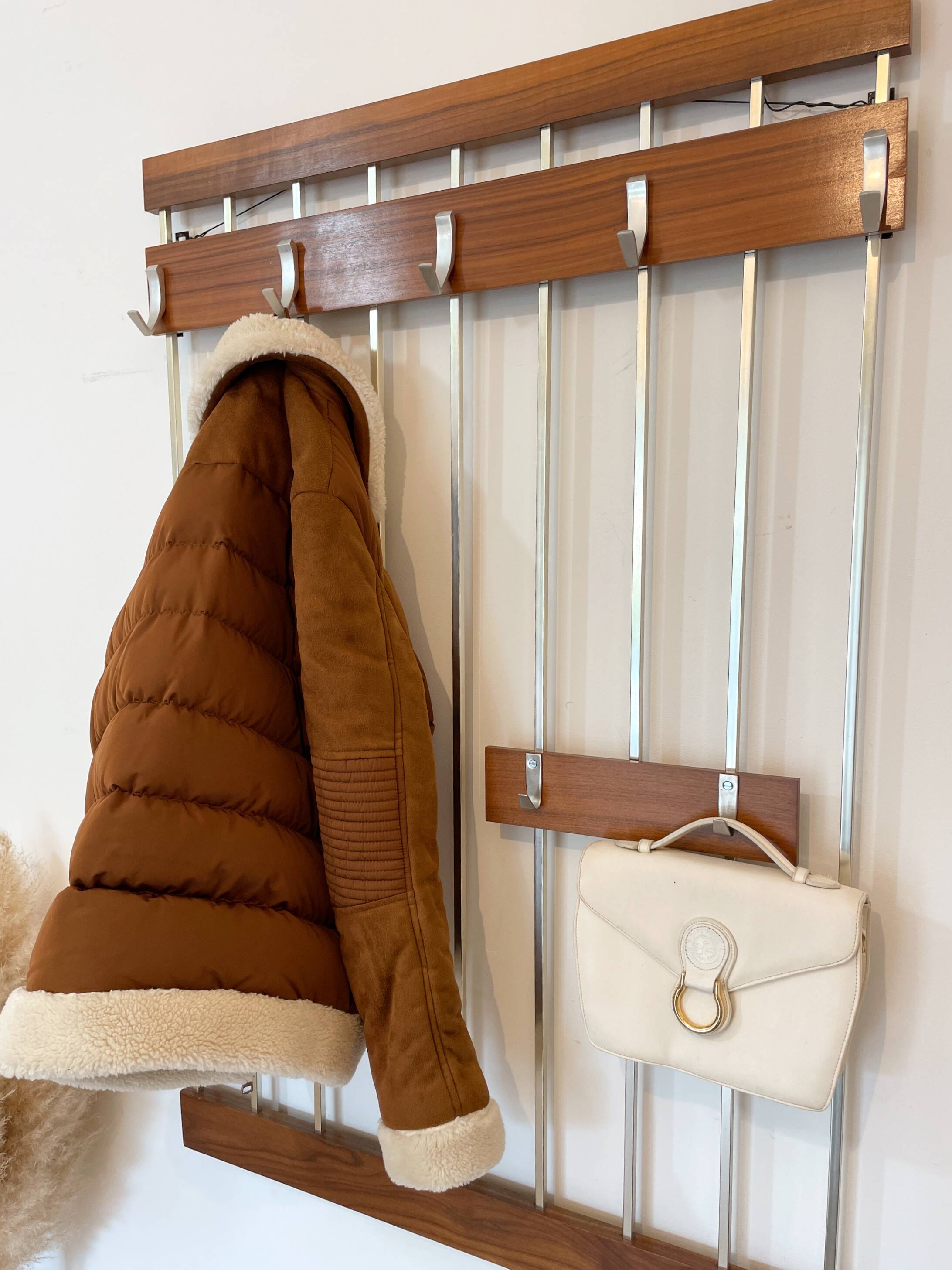 Scandinavian design wall coat rack - 1960s/70s