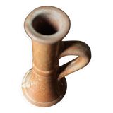 Marbled stoneware candlestick with vintage handle