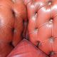 Authentic Vintage Chesterfield Armchair in Burgundy Leather